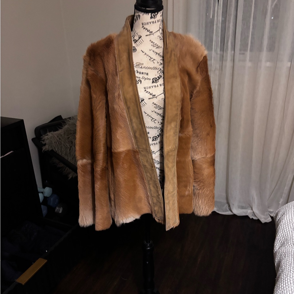 Artico Genuine Pony Hair Jacket Size 42 Luxury Statement Coat
